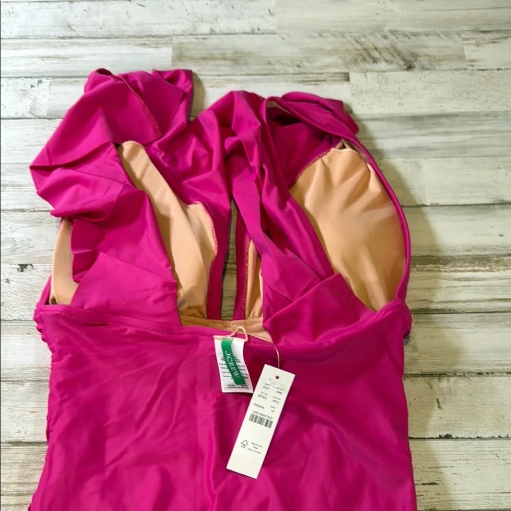 NWT J Crew Vibrant Pink One-Piece Swimsuit - Picture 4 of 6